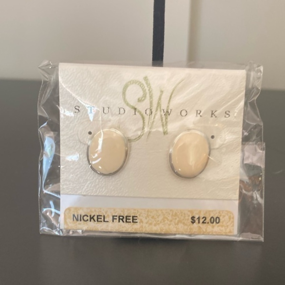 Studio Works Elegant White Earrings